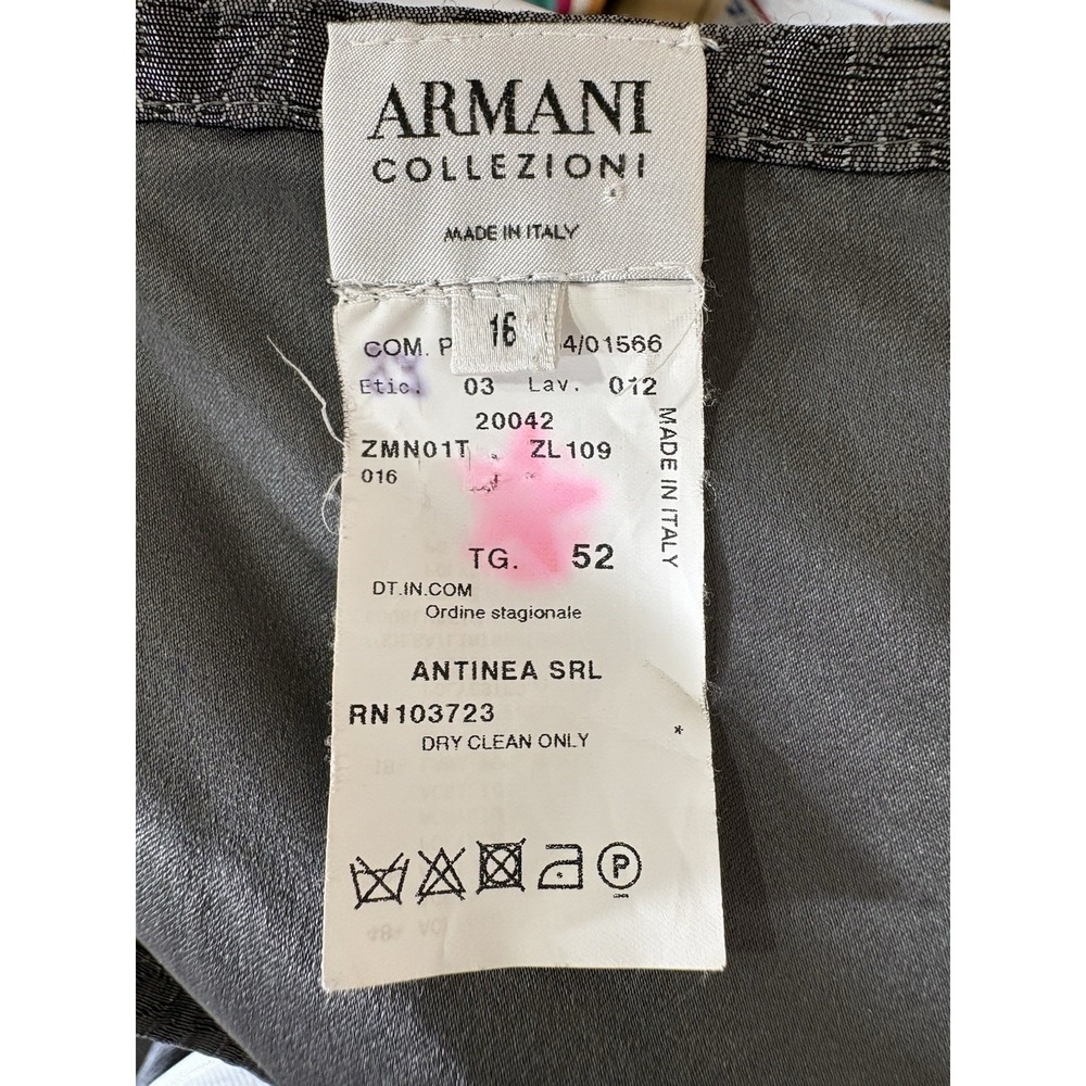 Armani Collezioni‎ Wool Blend Embossed Gray Pencil Skirt Sz 16 Knee Length Lined - Picture 3 of 4